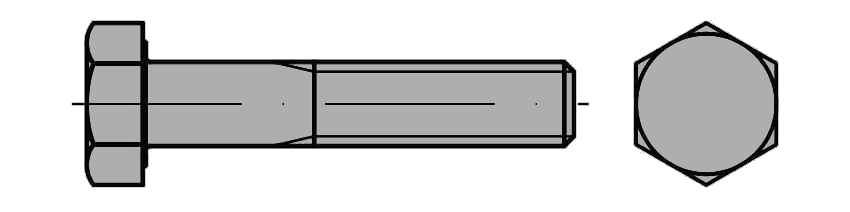 DIN 933 Śruba z łbem sześciokątnym z gwintem na całej długości trzpienia